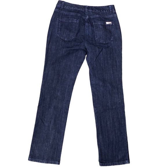 Dana Buchman Signature Jeans Womens 10 Stretch Boot-Cut Deep Dark Blue B… - Picture 4 of 14